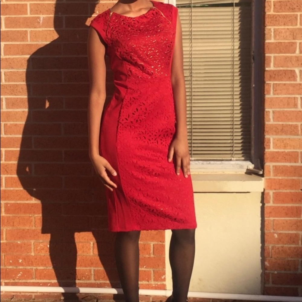Red classy dress